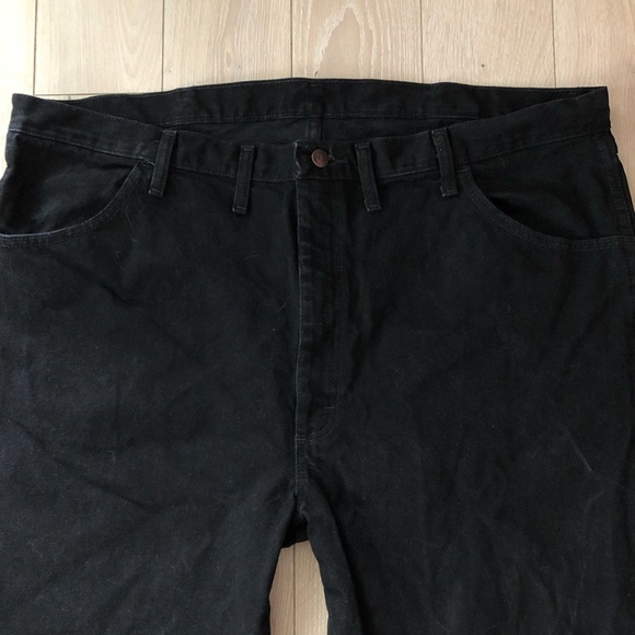 Rustler Men's Size 44x30 Straight Leg Denim Black Jeans 100% Cotton Dark Wash - Picture 7 of 12